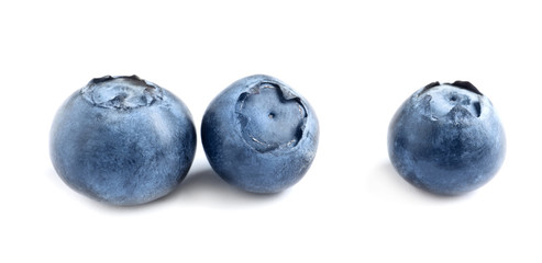 Fresh raw tasty blueberries isolated on white