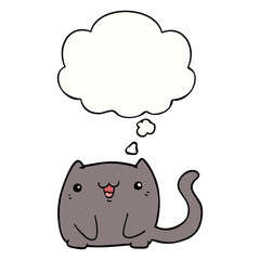 cartoon cat and thought bubble