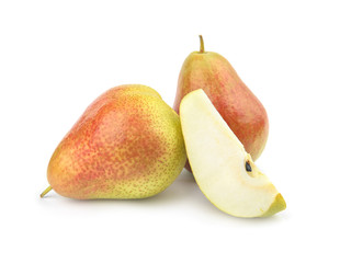 Fresh ripe juicy pears isolated on white