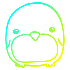 cold gradient line drawing cute cartoon penguin