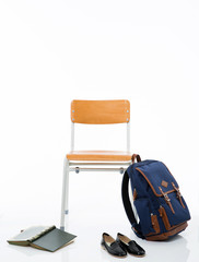 Chairs and backpack.