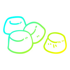 cold gradient line drawing cartoon tasty marshmallows