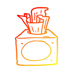 warm gradient line drawing box of tissues