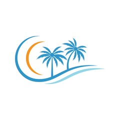 Fototapeta na wymiar Palm tree summer logo