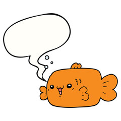 cartoon fish and speech bubble