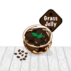 grass jelly graphic cup object food drink