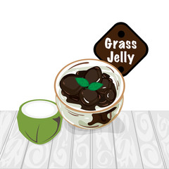 grass jelly graphic cup object food drink