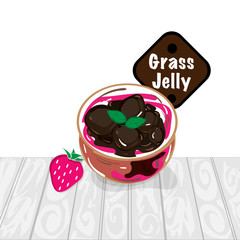 grass jelly graphic cup object food drink