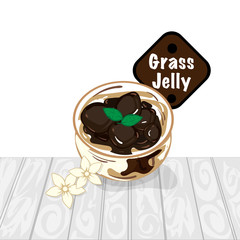grass jelly graphic cup object food drink