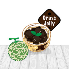 grass jelly graphic cup object food drink