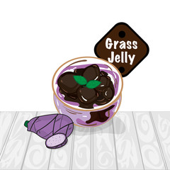 grass jelly graphic cup object food drink