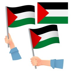 palestine flag in hand set