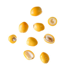 date palm fresh fruit on whitebackground