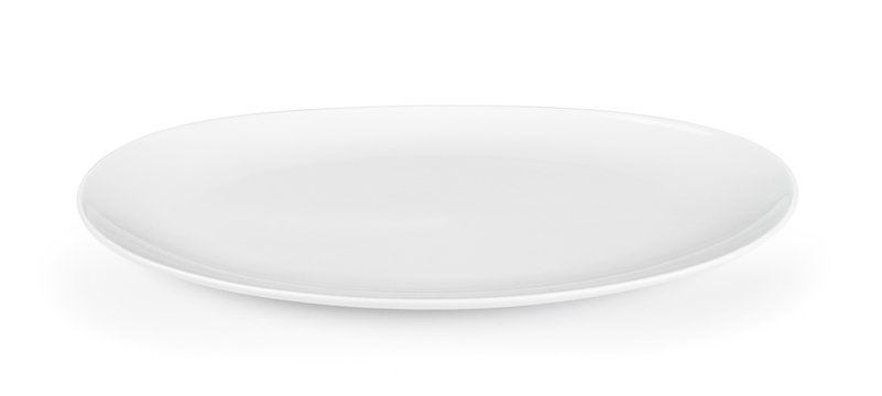 white seramic plate on white background