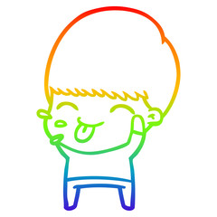rainbow gradient line drawing cartoon calm boy