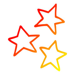 warm gradient line drawing cartoon stars