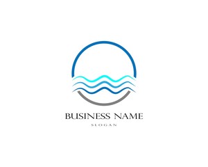 Water Wave symbol and icon Logo Template vector