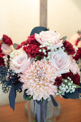 Red, Pink and White  Bridal Bouquet
