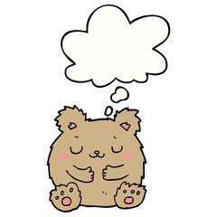 cute cartoon bear and thought bubble