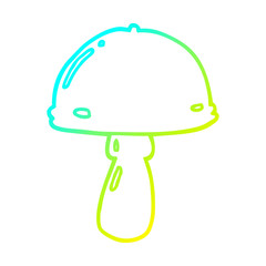 cold gradient line drawing cartoon mushroom