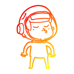 warm gradient line drawing cartoon confident astronaut