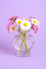 colorful Small bouquet of tender daisies. Photo