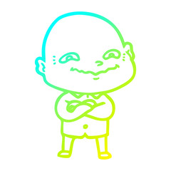 cold gradient line drawing cartoon creepy guy