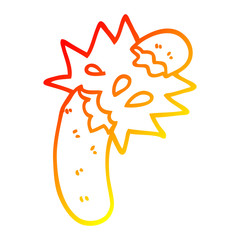 warm gradient line drawing cartoon sausage