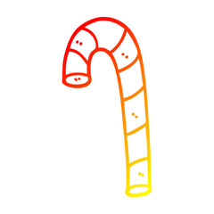 warm gradient line drawing cartoon xmas candy cane