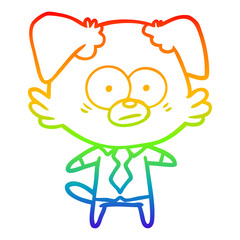 rainbow gradient line drawing nervous dog boss