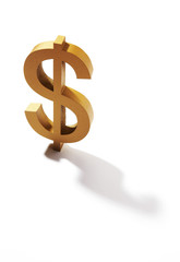 Dollar on white background.