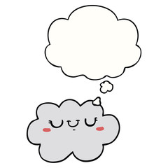 cute cartoon cloud and thought bubble