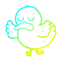 cold gradient line drawing cartoon duck