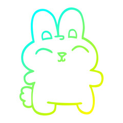 cold gradient line drawing cartoon grey rabbit