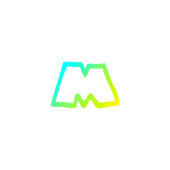 cold gradient line drawing cartoon letter m