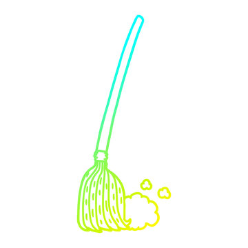 recommend clip art: cold gradient line drawing cartoon broom sweeping
