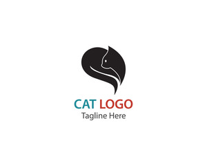 Cat logo design template vector illustration