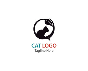 Cat logo design template vector illustration
