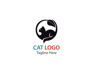 Cat logo design template vector illustration