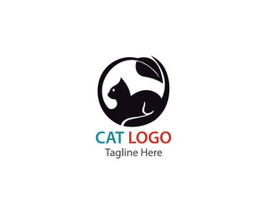 Cat logo design template vector illustration