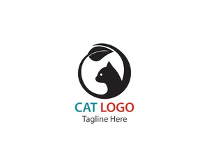 Cat logo design template vector illustration