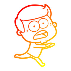 Obraz premium warm gradient line drawing cartoon shocked man