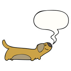 cartoon dog and speech bubble