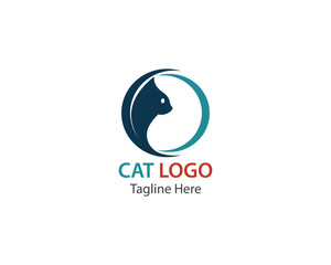 Cat logo design template vector illustration