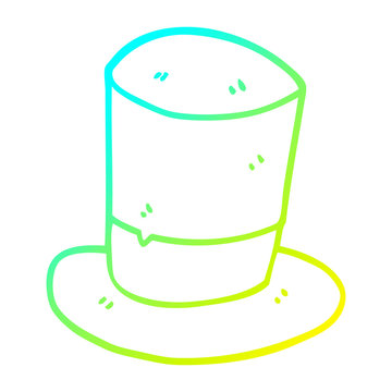 recommend clip art: cold gradient line drawing cartoon top hat