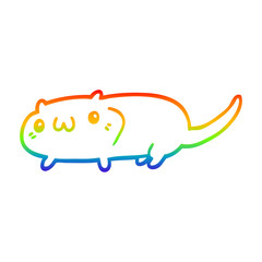 rainbow gradient line drawing cartoon cat