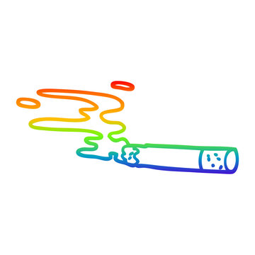 recommend clip art: rainbow gradient line drawing cartoon cigarette