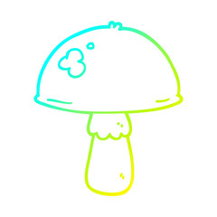 cold gradient line drawing cartoon mushroom