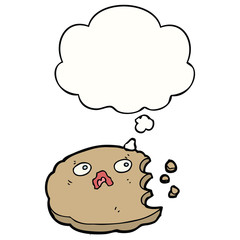 cartoon cookie and thought bubble