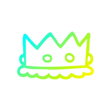 cold gradient line drawing cartoon silver crown